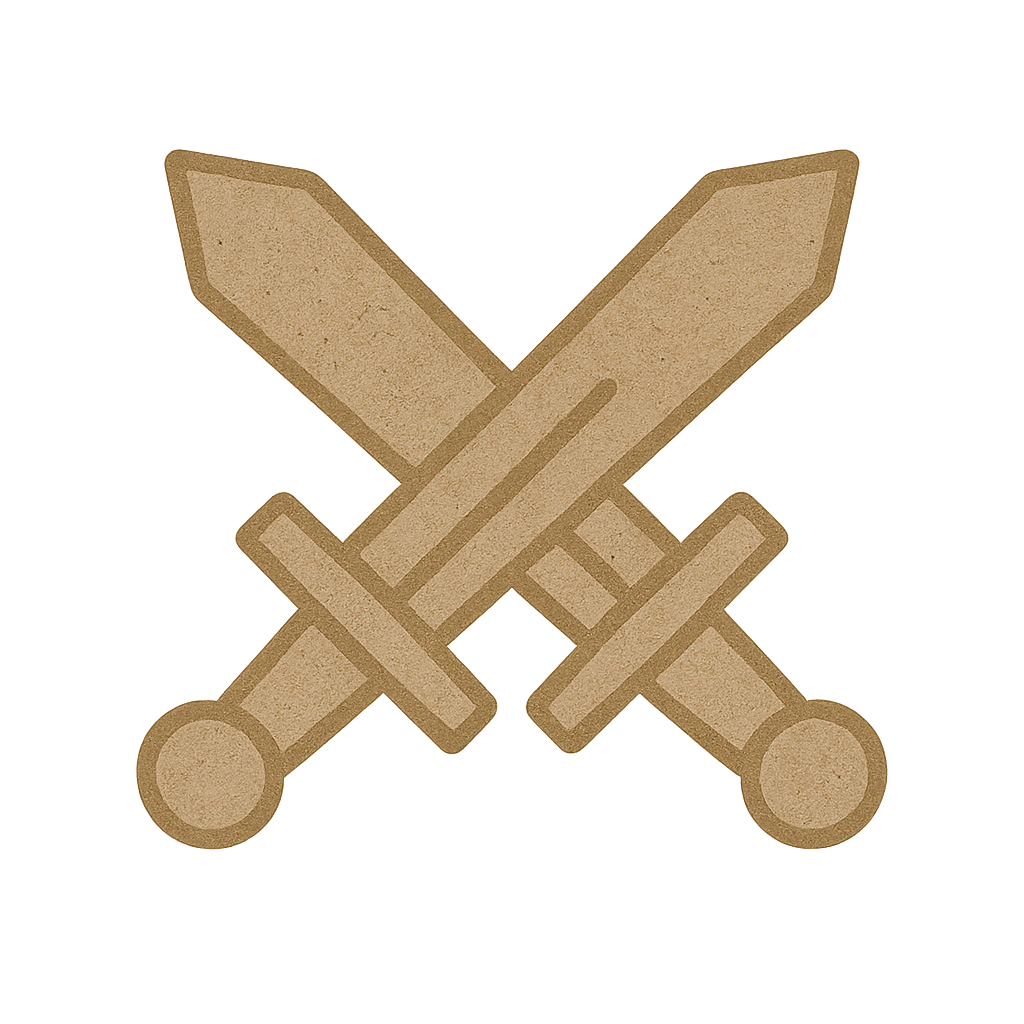 a digital illustration of two crossed swords made
